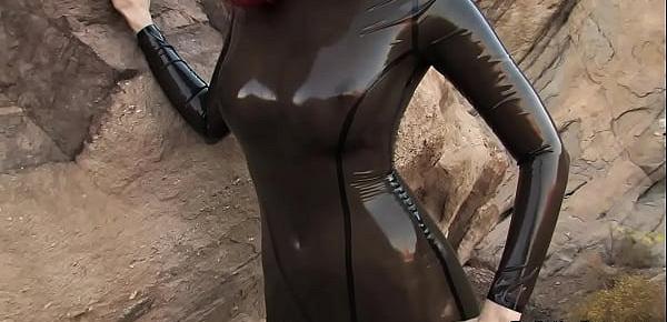  Emily Marilyn fetish model in latex catsuit